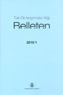 Türk Dili Araştırmaları Yıllığı: Belleten 2010/I, 0