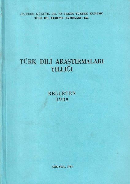 Türk Dili Araştırmaları Yıllığı: Belleten 1989, 1994