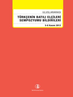 Uluslararası Türkçenin Batılı Elçileri Sempozyumu Bildirileri (5-6 Kasım 2012), 2016