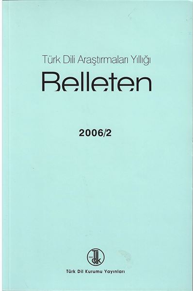 Türk Dili Araştırmaları Yıllığı: Belleten 2006/2, 2009