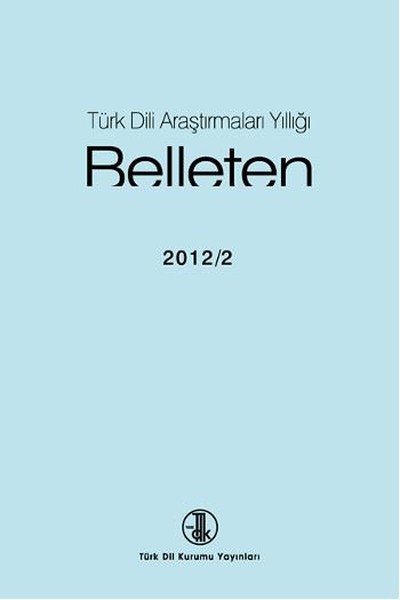 Türk Dili Araştırmaları Yıllığı: Belleten 2012/2, 2016